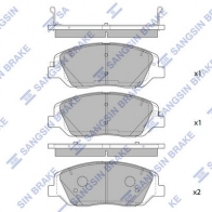 Тормозные колодки дисковые SANGSIN SP4102 1422788752 2HL 1TH5