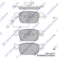 Тормозные колодки дисковые SANGSIN S 7SOWNH Audi A4 (B9) 5 Седан 2.0 Tdi 190 л.с. 2015 – 2024 SP4134