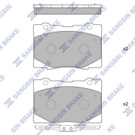 Тормозные колодки дисковые SANGSIN SP4141 FNM AMOZ Honda Legend 4 (KB) Седан