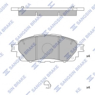 Тормозные колодки дисковые SANGSIN SP4264 Q0B VU Toyota Hilux (AN120, 30) 8 Пикап 2.4 D 4WD (GUN125) 150 л.с. 2015 – 2024