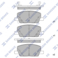 Тормозные колодки дисковые SANGSIN SP4285 1439856847 X5J RNY