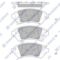 Тормозные колодки дисковые SANGSIN SP4330 XLAZF 3E 1439856875