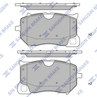 Тормозные колодки дисковые SANGSIN SP4484 1439856983 X7E M1