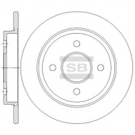 Тормозной диск SANGSIN SD5338 Ford Fiesta 6 (CB1, CCN) Хэтчбек 1.2 5 82 л.с. 2008 – 2025 54 4S2GW