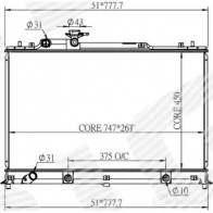 Радиатор охлаждения 2,2cdvi/2,3i/2,5i mt/at SIGNEDA GSS9S V RA28748Q 1438090035