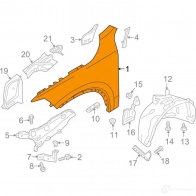 Крыло переднее левое сталь TYG VV10033BL 1438066113 9 SYE1BH