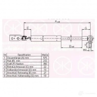 Амортизатор багажника, упор задней двери KLOKKERHOLM 38I WZ 34737101 Mazda