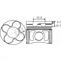 Поршень AUTOWELT 1441174950 6070 OZ PN-51251 - Изображение 2