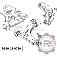 Сайлентблок переднего нижнего рычага (передний) R8 R8D350-28-0739 1441274869 FMW6 MLS - Изображение 2