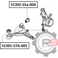 Сайлентблок переднего нижнего рычага (передний) R8 R851391-S7A-005 1441275091 9ET8T7 Y - Изображение 2