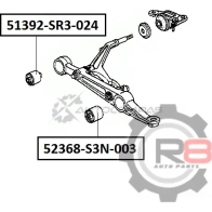 Сайлентблок переднего нижнего рычага (внутренний) R8 XF LN9GK R851392-SR3-024 1441275110 - Изображение 2