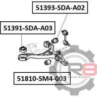 Сайлентблок переднего нижнего рычага (задний) R8 R851393-SDA-A02 7 8RNHT 1441275112 - Изображение 2