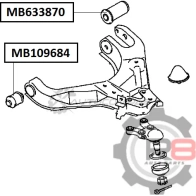 Сайлентблок переднего нижнего рычага (задний) R8 R8MB633870 1441275325 Q9NLN M - Изображение 2