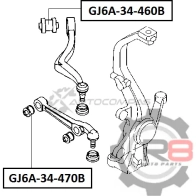 Сайлентблок переднего кривого рычага R8 1441275450 R8GJ6A-34-460B EAI 6S3 - Изображение 2