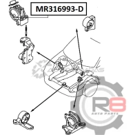 Подушка двигателя правая (картридж) - 4G64 R8 R8MR316993-D 1441275583 B7W W6 - Изображение 2