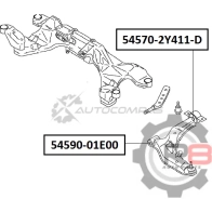 Сайлентблок переднего нижнего рычага (задний) R8 T3S4W S R854570-2Y411-D 1441275854 - Изображение 2