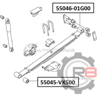 Сайлентблок задней рессоры (передний) - 14 x 40 x 70 R8 R855045-VK500 K6 330WT 1441275906 - Изображение 2