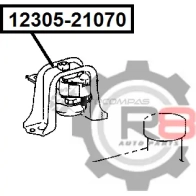 Подушка двигателя правая - 1NZFE, 2NZFE R8 1441276078 G RBGO R812305-21070 - Изображение 2