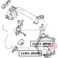 Подушка двигателя передняя - 2AZFE R8 1441276101 R812361-28100 Z6EE M - Изображение 2
