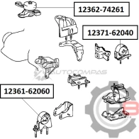 Подушка двигателя передняя - 3S, 4SFE R8 1441276111 R812361-62060 7 PDRWO - Изображение 2