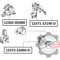 Подушка двигателя задняя (картридж) - 1ZZFE - 79mm R8 L V1YA R812371-22140-D 1441276149 - Изображение 2