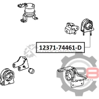 Подушка двигателя задняя (картридж) - 3SFE, 3SGE R8 1441276168 R812371-74461-D P 5NM1 - Изображение 2