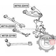 Сайлентблок задней цапфы (плавающий) - 14mm R8 1441276225 R842210-50020 UAQA 9L - Изображение 2