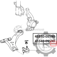 Опора шаровая переднего нижнего рычага (левая) R8 I M9QQOG R843340-09590 1441276247 - Изображение 2