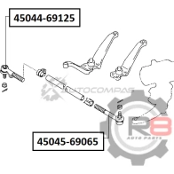 Наконечник рулевой (правый) - передний R8 1441276263 R845045-69065 0225 10J - Изображение 2