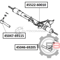 Наконечник рулевой (правый) - (08.2002 - ) R8 1441276278 R845046-69205 F8DILW H - Изображение 2