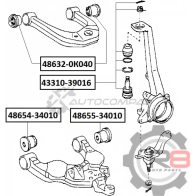 Сайлентблок переднего верхнего рычага - 4WD R8 R848632-0K040 1441276434 TUJJ 1IT - Изображение 2