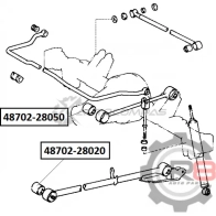 Сайлентблок заднего нижнего продольного рычага R8 R848702-28020 1441276511 S DQ4I6H - Изображение 2