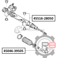 Сайлентблок рулевой рейки R8 1441276840 R845516-28050 7 1WA5 - Изображение 2
