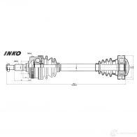 Вал приводной в сборе 27 ABS 48 | перед прав/лев | INKO 216001A 1439932554 57VRF 7