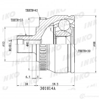 ШРУС внешний 33/30 ABS 45 | перед прав/лев | INKO S6J BY 301014A 1439933529