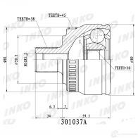 ШРУС внешний 38/30 ABS 45 | перед прав/лев | INKO 1439933718 R VTNFJW 301037A