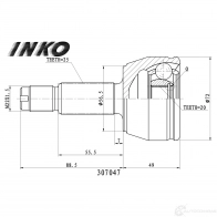ШРУС внешний 25/20 | перед | INKO 1439933606 307047 NK 34B