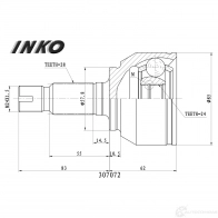 ШРУС внешний 28/24 | перед | INKO 1439933607 307072 8YGMQW F