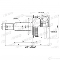 ШРУС внешний 27/23 ABS 44 | перед прав/лев | INKO QNTM WLH 311050A 1439932844