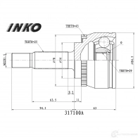 ШРУС внешний 25/29 ABS 43 | перед прав/лев | INKO 5VRS 47K 317100A 1439933613
