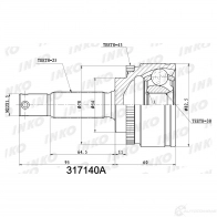 ШРУС внешний 25/30 ABS 43 | перед | INKO 317140A 1439933583 5RLM X