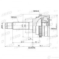 ШРУС внешний 23/19 ABS 40 | перед | INKO 1439933071 321019A S4FC X