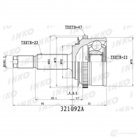 ШРУС внешний 22/22 ABS 47 | перед | INKO FR CZMV 321092A 1439933571