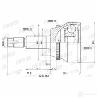 ШРУС внешний 30/34 ABS 48 | перед прав/лев | INKO 329116A 1439931863 75E LRC