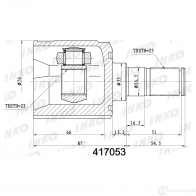 Шрус внутренний25/22 ABS | перед лев | INKO 417053 1439932864 TSF IF5