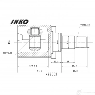 ШРУС внутренний 22/22 | лев | INKO 1439933973 FH4C H 428002