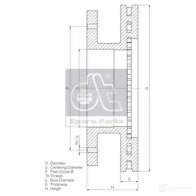 Тормозной диск DIESEL TECHNIC 4057795288539 2672359 64 GD5X 1034102 - Изображение 2