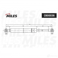 Амортизатор багажника MILES 1438140477 CB00036 IU QVL1 - Изображение 2
