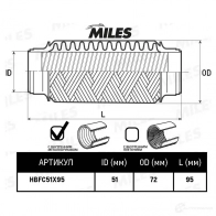Гофра глушителя MILES 0TLCS L 1438140530 HBFC51X95 - Изображение 2