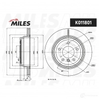 Тормозной диск MILES K011801 1439937217 FK 0G1L